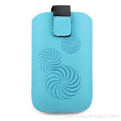 Mobile Phone Pouch, Made of Frosted Material with Retractable Pull-tab and Velcro Closure
